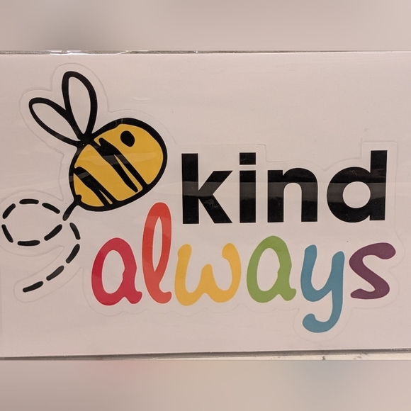 Vinyl Decal - Bee Kind Always - NWT - Colorful 2.5x3.35 Inches - Picture 2 of 8